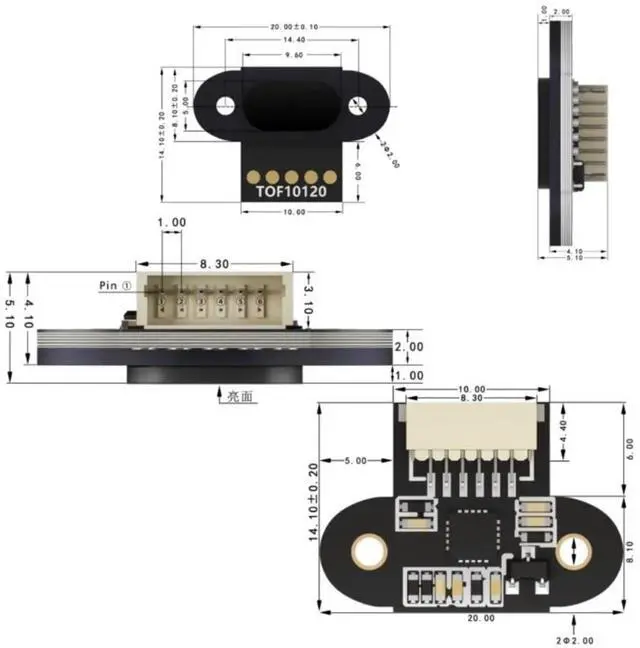 Alt view image 5 of 6 - ToF10120 Laser Range Sensor Module 10-180cm Distance Sensor RS232 Interface TOF05140 UART I2C Output 3-5V