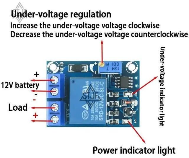 Alt view image 4 of 5 - 1PCS 12V undervoltage management module voltage undervoltage automatic restore load power off protection switch