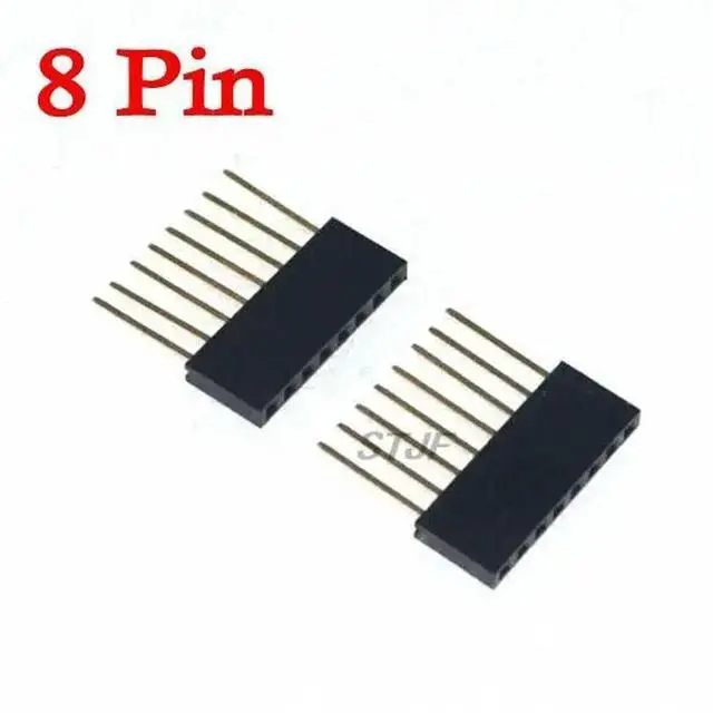 Main image of 10PCS 2.54MM 8Pin 10MM Long Needle Female Pin Header Strip Stackable Header