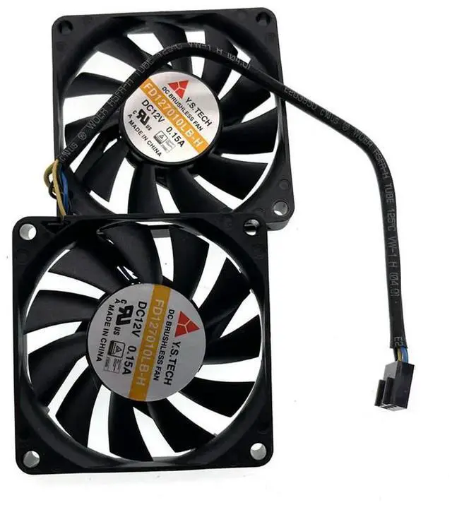 Alt view image 3 of 3 - 2 in 1 70mm PWM Fans For Y.S.Tech FD127010LB-H FD127010LB 7010 Slim 70x70x10mm 70mm 7CM 4Pin Ball Bearing Cooling Fan
