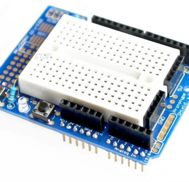 Alt view image 5 of 6 - For UNO Proto Shield prototype expansion board with SYB-170 mini breadboard based ProtoShield