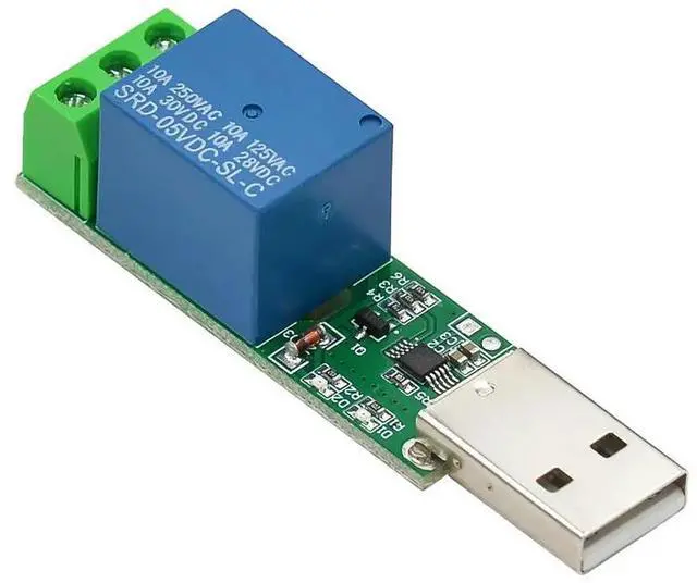 Alt view image 4 of 6 - HID Drive-free USB 1 Channel 5V Relay Module Can Control the Relay On and Off On the Computer Side
