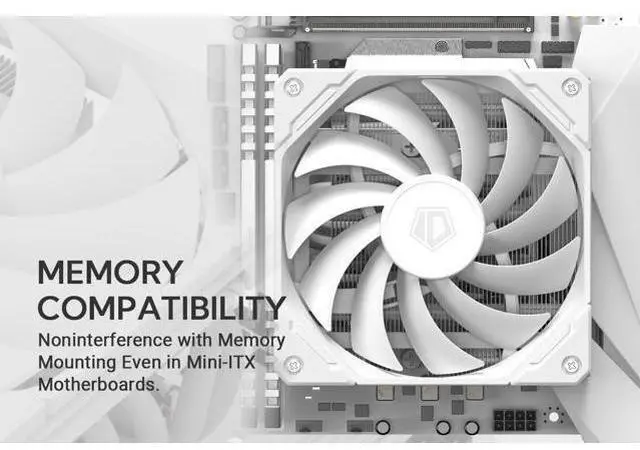Alt view image 5 of 7 - ID-COOLING IS-67-XT White 67mm Height Low Profile CPU Cooler 6 Heatpipes CPU Air Cooler for HTPCs, ITX, and Small Form Factor Builds, 120x15mm Slim Fan, Support Intel LGA1700/1200/115X, AMD AM5/AM4