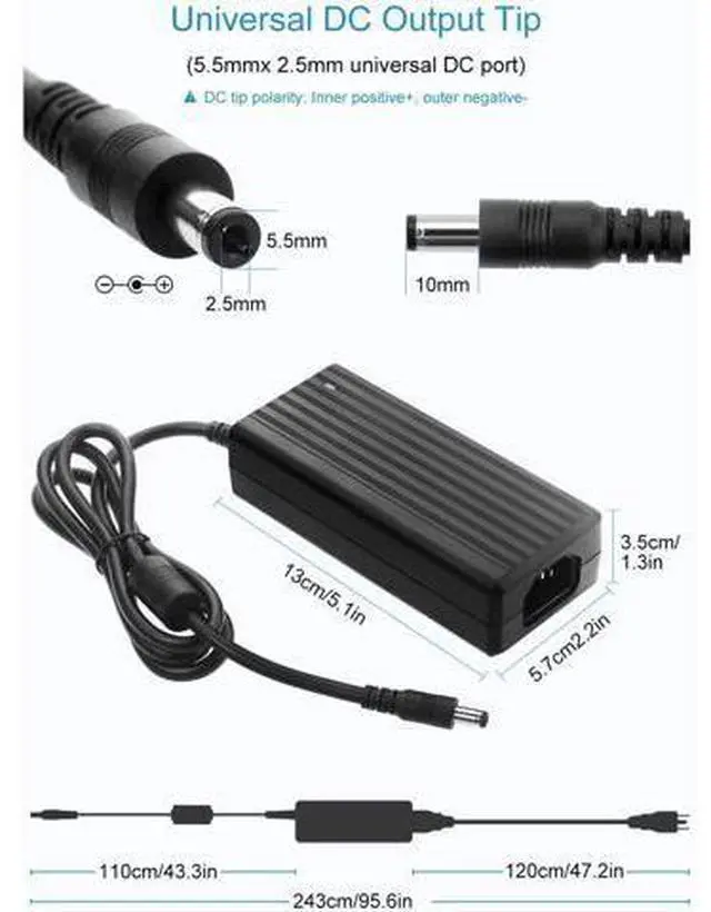 Alt view image 2 of 7 - 5V 10A Power Supply Adapter AC/DC Converter 100-240V AC to DC 5 Volt 50W 10Amp 9A 8A 7A 2A Transformer with 5.5x2.5mm Plug?for WS2812B WS2813 WS2811 W2813 SK6812 LED Strip Pixel String Light - OEM