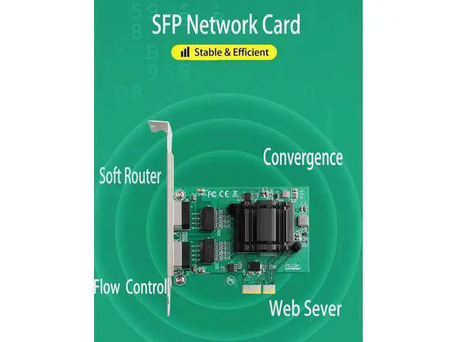 Alt view image 2 of 7 - 2-Port Gigabit PCIe SFP Network Card 1000M Dual Ports PCI Express Ethernet Adapter with Intel 82571EB LAN NIC Card for Support PXE for Windows/Windows Server/Linux with Low Profile