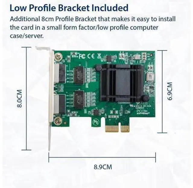 Alt view image 6 of 7 - 2-Port Gigabit PCIe SFP Network Card 1000M Dual Ports PCI Express Ethernet Adapter with Intel 82571EB LAN NIC Card for Support PXE for Windows/Windows Server/Linux with Low Profile