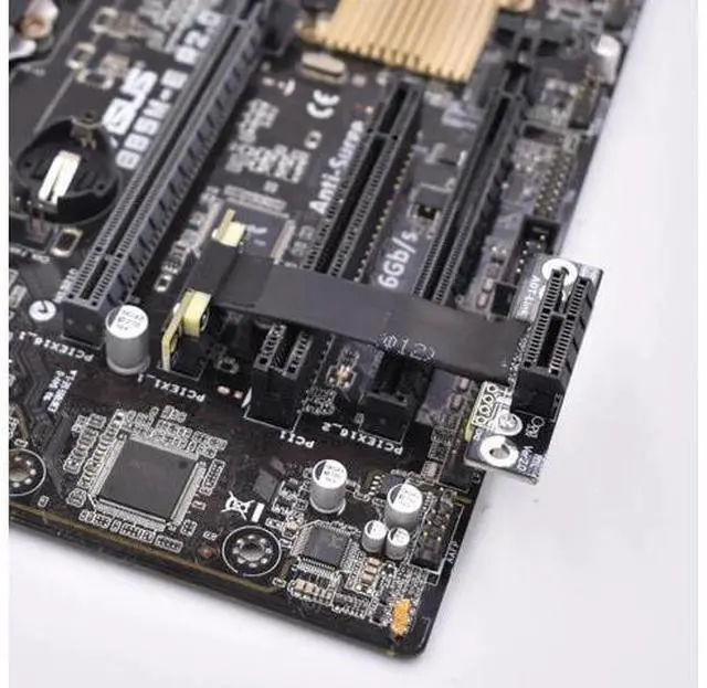 Alt view image 3 of 3 - 90 Degree Right Angle PCIE X1 Riser PCIe 3.0 x1 to x1 Extension Cable 8Gbps PCI Express 1x Riser Card Ribbon Extender