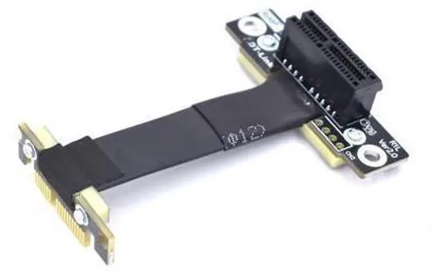 Main image of 90 Degree Right Angle PCIE X1 Riser PCIe 3.0 x1 to x1 Extension Cable 8Gbps PCI Express 1x Riser Card Ribbon Extender