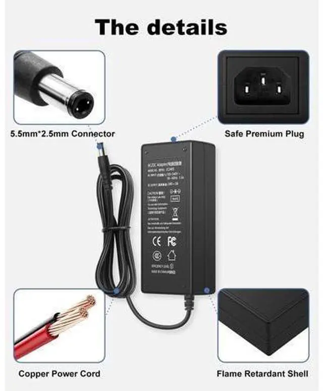 Alt view image 3 of 6 - 24 Volt 5 Amp Power Adapter 24V 5A Power Supply Adapter 100-240V 50-60Hz AC to DC Converter 24V 5A Power Supply with 5.5mm X 2.5mm DC Tip for LED Strip Light 3D Printer DC Pump etc.