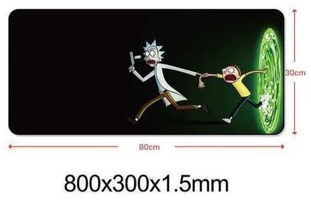 Alt view image 2 of 4 - Rick and Morty Anime Gaming Mouse Pad XL Large Gaming Mouse Pad Locking Edge Computer Keyboard Pad Mat Anti-slip Natural Rubber