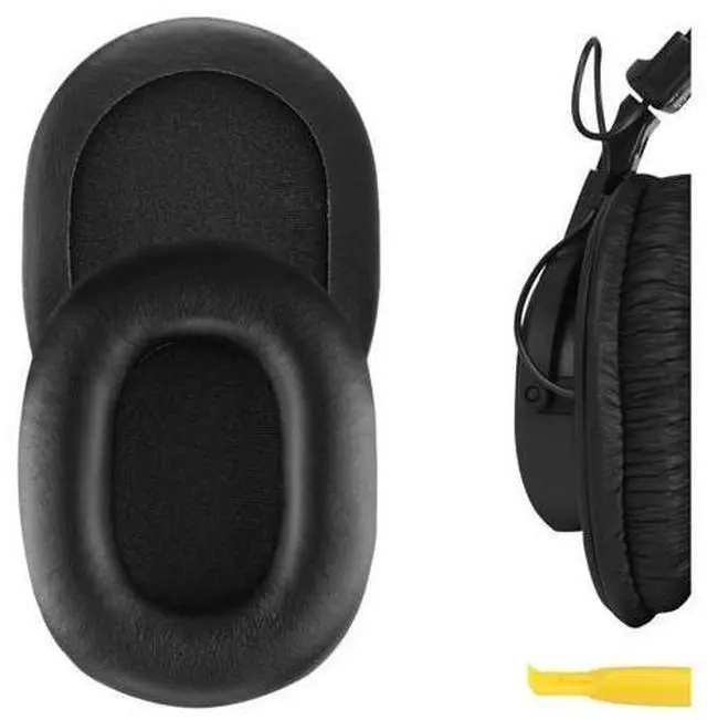 Main image of Geekria QuickFit Protein Leather Ear Pads for SONY MDR-7506, MDR-V6, MDR-CD900ST Headphones, Replacement Ear Cushion / Ear Cups / Ear Cover, Headset Earpads Repair Parts (Black)