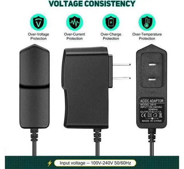 Alt view image 4 of 7 - 9W 9V/1A Power Supply Adapter, AC 100-240V to DC 9V 1000mA Wall Adapter, 9 Volt 1 Amp AC to DC Switching Power Supply, Slim Wall-Mount Power Adapter, Compatible Both 5.5x2.5mm & 5.5x2.1mm Plug - OEM