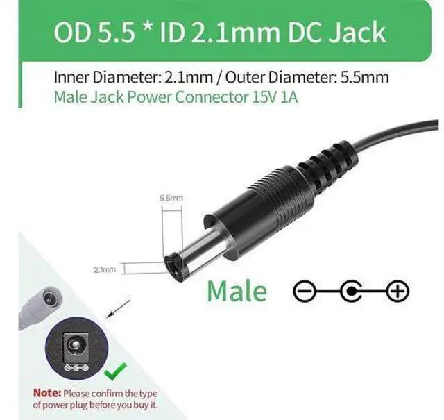 Alt view image 3 of 7 - Security-01 AC to DC 15V 1A Power Supply Adapter, Plug 5.5mm x 2.1mm,15v dc Power Supply for Litter-Robot 3,Litter Robot Power Supply,1.5 Meter Cord Length - OEM