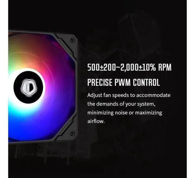 Alt view image 6 of 7 - ID-COOLING NO-12015-XT-ARGB Case Fan 15mm Thickness PWM Fan 5V 3 PIN ARGB Fan Slim Fan for Radiator/CPU Cooler/Computer Case