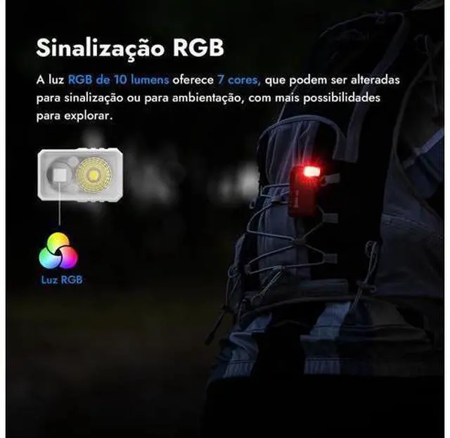 Alt view image 5 of 7 - G5 Rechargeable EDC Flashlight, 400 Lumens Dual Light Sources Mini Flashlight with RGB Light, Portable Flat Pocket Flashlights, Magnetic Keychain Flashlight (Commemorative Edition)