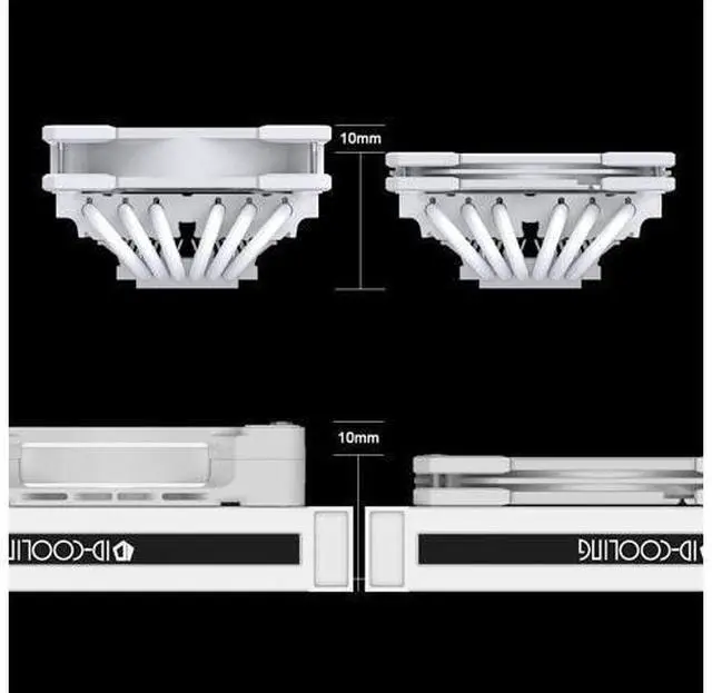 Alt view image 4 of 7 - ID-COOLING NO-12015-XT-ARGB Snow Case Fan 15mm Thickness PWM Fan 5V 3 PIN ARGB Fan Slim Fan for Radiator/CPU Cooler/Computer Case