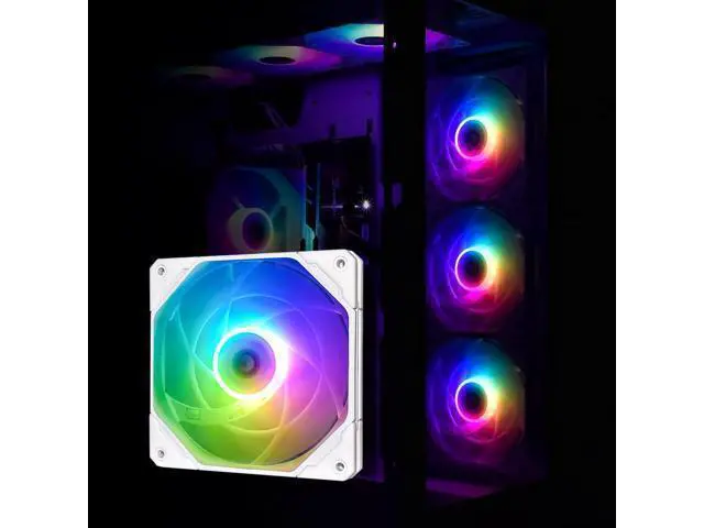 Alt view image 2 of 7 - ID-COOLING NO-12015-XT-ARGB Snow Case Fan 15mm Thickness PWM Fan 5V 3 PIN ARGB Fan Slim Fan for Radiator/CPU Cooler/Computer Case