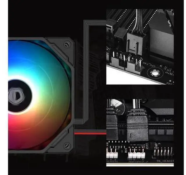 Alt view image 7 of 7 - ID-COOLING NO-12015-XT-ARGB Case Fan 15mm Thickness PWM Fan 5V 3 PIN ARGB Fan Slim Fan for Radiator/CPU Cooler/Computer Case