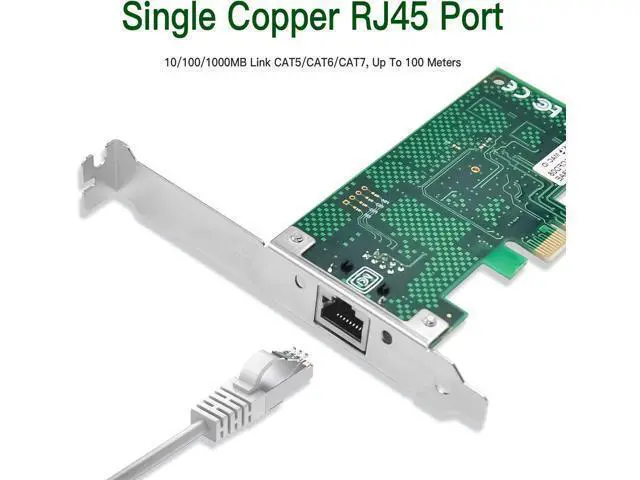 Alt view image 2 of 7 - 1.25G Gigabit Ethernet NIC with Intel 82574L Controller, 1Gb PCI-E Network Card Compare to Intel EXPI9301CT / EXPI9301CTBLK Ethernet Converged Network Adapter, Single RJ45 Copper Ports, PCI Express X1
