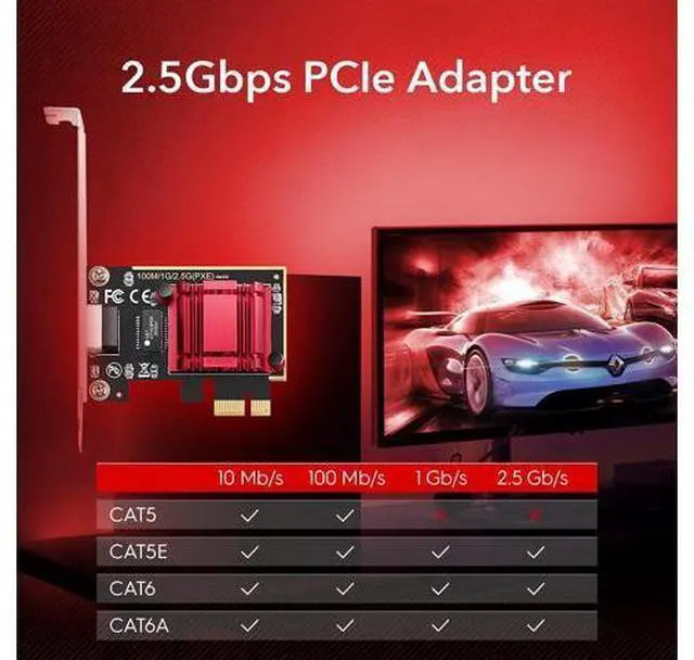 Alt view image 2 of 7 - Cudy 2.5Gbps PCI Express Network Adapter, 2.5GBase-T PCIe Card, RTL8125 NIC, Wake on LAN, Flow Control, Low Profile Bracket, Windows 11/10 /8/8.1/7, Windows Server 2012, 2008, Linux PE25