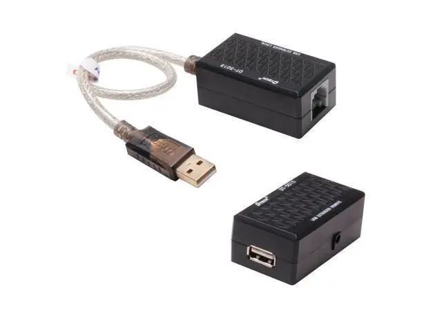 Alt view image 2 of 7 - USB Extension Adapter USB to RJ45 Extender Over Cat5 Cat5e Ethernet Cable Set Connection up to 200ft