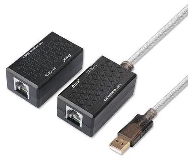 Main image of USB Extension Adapter USB to RJ45 Extender Over Cat5 Cat5e Ethernet Cable Set Connection up to 200ft