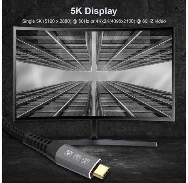 Alt view image 6 of 7 - USB4 USB4.0 USB-C Type-C Male to USB-C Type-C Male USB4 Cable 40Gbps with 100W Charging Compatible 1.8M