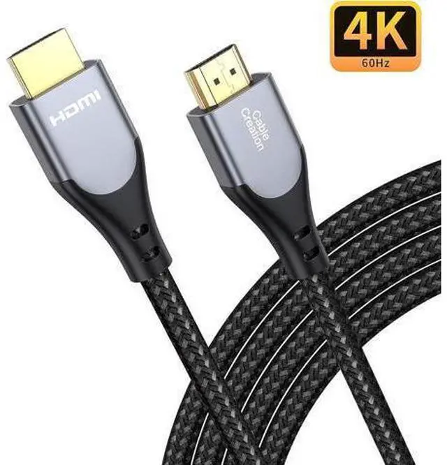 Alt view image 2 of 7 - HDMI Cable 4K@60Hz 3.3 ft, CableCreation HDMI 2.0 Cable, High-Speed 18Gbps, 4K HDR, 3D, 2160P, 1080P, Ethernet Support, Compatible with UHD TV, PS5/PS4, Xbox One, Blu-ray, PC, Projector and More