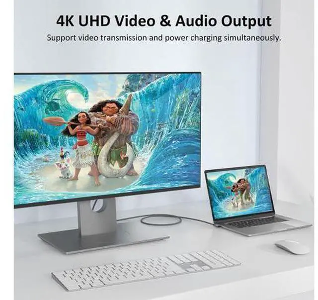 Alt view image 3 of 6 - USB C 3.2 Gen2x2 Cable 100W, 20Gbps Updated 90 Degree Right Angle USB C to C 3.2 Cable, 4K@60Hz Video Cord with E-Marker for Thunderbolt 3/4, Oculus Quest, iMac, MacBook, iPad Pro, Dell XPS (9.9 Ft)