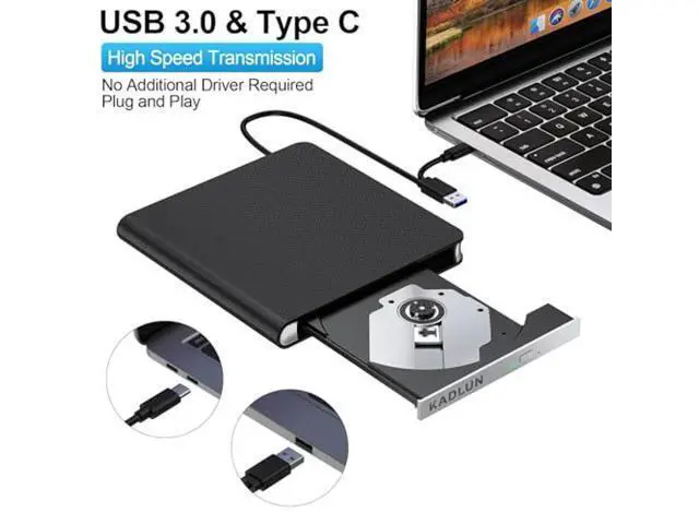 Alt view image 2 of 5 - External CD DVD Drive for Laptop, USB 3.0 CD Burner External DVD Drive Portable DVD Player for Laptop with 4 USB and TF/SD Slots,Slim External CD Drive Compatible with Laptop Desktop Mac Windows Linux