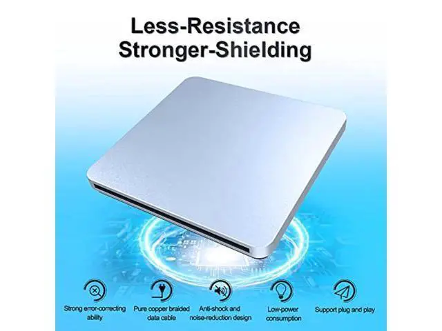 Alt view image 4 of 5 - External DVD Drive, VersionTECH. DVD Player Portable External CD/DVD Drive for Laptop USB Type-C CD DVD +/-RW Drive Player CD ROM Burner Writer Compatible for Apple Mac MacBook iMac Laptop Desktop PC