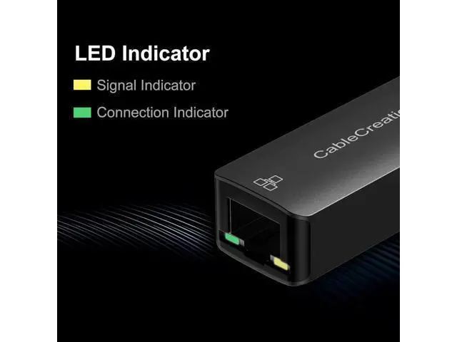 Alt view image 5 of 5 - USB to Ethernet Adapter, CableCreation USB 3.0 to 10/100/1000 Mbps Aluminum RJ45 LAN Network Adapter, Compatible with MacBook, Surface Pro, Laptop, PC, Windows, macOS and More