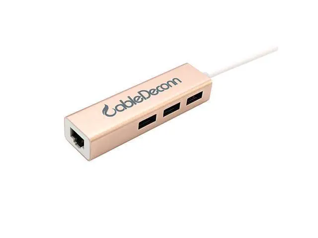 Alt view image 2 of 6 - CableDeconn thunderbolt 3 usb3.1 Type-c to 3 Port USB 3.0 hub USB-C To RJ45 Gigabit Ethernet Wired Network LAN Adapter For apple new Macbook