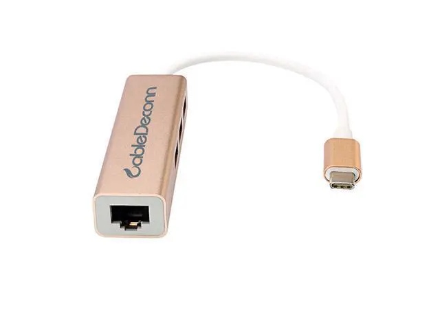 Alt view image 5 of 6 - CableDeconn thunderbolt 3 usb3.1 Type-c to 3 Port USB 3.0 hub USB-C To RJ45 Gigabit Ethernet Wired Network LAN Adapter For apple new Macbook