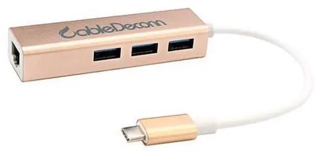 Alt view image 4 of 6 - CableDeconn thunderbolt 3 usb3.1 Type-c to 3 Port USB 3.0 hub USB-C To RJ45 Gigabit Ethernet Wired Network LAN Adapter For apple new Macbook