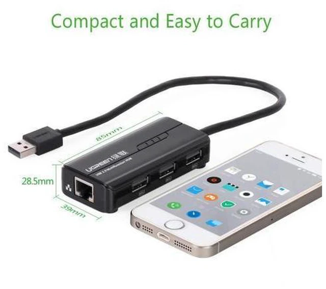 Alt view image 4 of 7 - RJ45 Ethernet Adapter with USB 2.0 Hub USB Network Adapter 10/100Mbps for Nintendo Switch, Wii, Windows Surface Pro, MacBook Air/Retina, Chromebook, and More PC