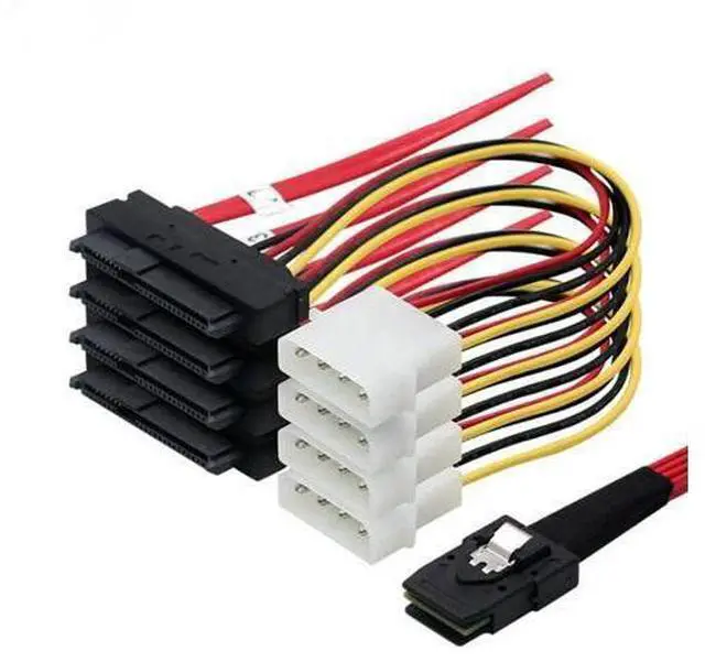Main image of MINI SAS SFF-8087 to 4 Ports SAS 8482 connection Cable with POWER server