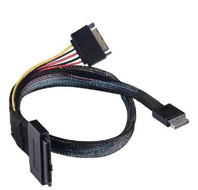 Main image of Mini SAS 4i SFF-8611 To SFF-8639 U2 With 15P Power High-Speed Cable