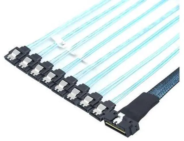 Main image of PCI-E SAS 4.0 LP Low profile SFF-8654 8i 74pin to 8X SATA 7Pin Straight Server internal connection Cable