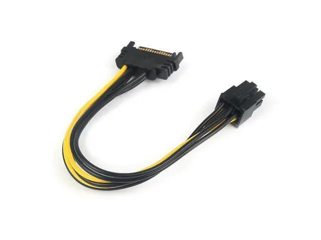 Alt view image 2 of 6 - 1PCS 15pin SATA Male To 6pin PCI-E Power Supply Cable 20cm SATA Cable 15-pin To 6 Pin Adapter Cable 18AWG Wire For Graphic Card