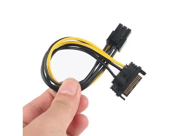 Alt view image 3 of 6 - 1PCS 15pin SATA Male To 6pin PCI-E Power Supply Cable 20cm SATA Cable 15-pin To 6 Pin Adapter Cable 18AWG Wire For Graphic Card