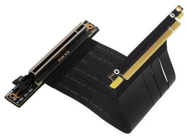 Alt view image 3 of 7 - PCI Express 3.0 Double 90 Degree Right Angle PCIe 3.0 x16 x16 Extension Cable 16x Riser Ribbon Extender For Graphics Vertical