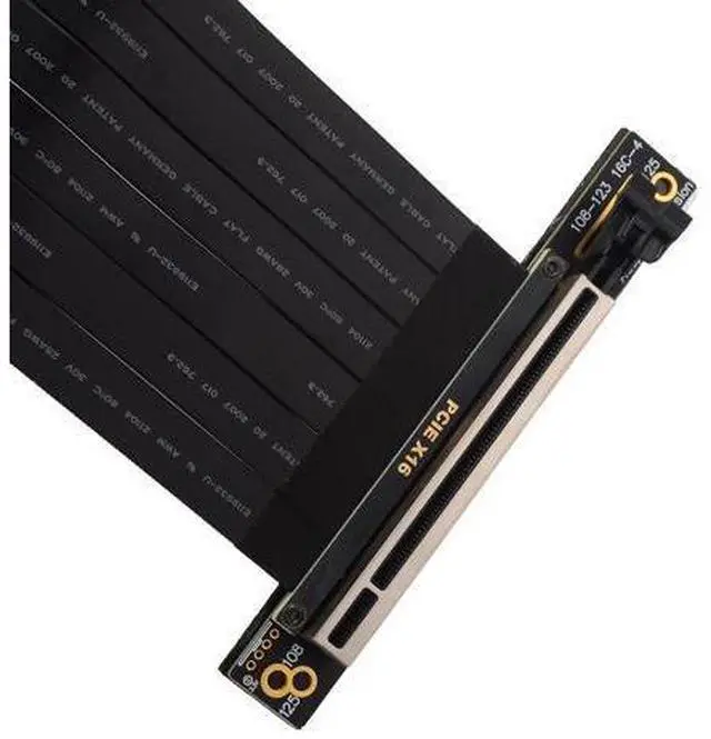 Alt view image 7 of 7 - PCI Express 3.0 Double 90 Degree Right Angle PCIe 3.0 x16 x16 Extension Cable 16x Riser Ribbon Extender For Graphics Vertical
