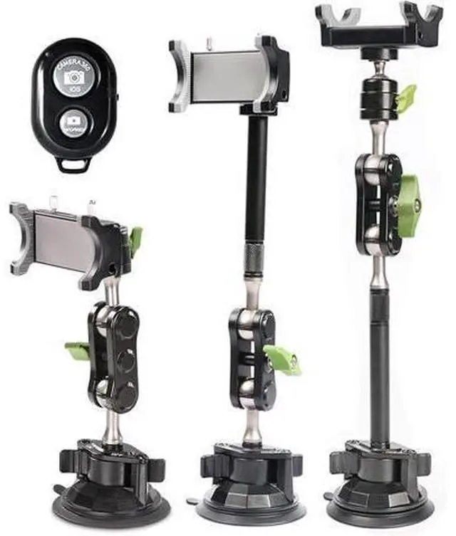 Main image of leepiya Car Phone Mount Video Recording Universal Magic Arm Suction Car Phone Holder Mount Windshield Window Glass Dashboard Vlog Shooting Car Phone Mount for All Smartphones & Cars