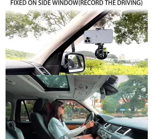 Alt view image 6 of 7 - leepiya Car Phone Mount Video Recording Universal Magic Arm Suction Car Phone Holder Mount Windshield Window Glass Dashboard Vlog Shooting Car Phone Mount for All Smartphones & Cars