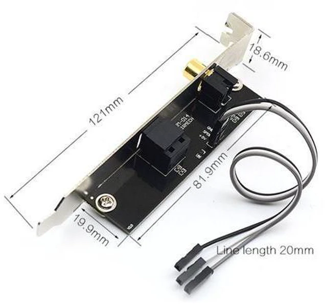 Alt view image 6 of 12 - 24Bit 192KHz Daughter Card SPDIF Optical Fiber Coaxial Digital Sound Card Baffle Black