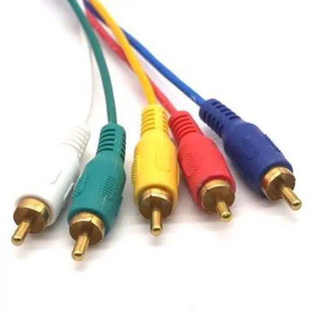 Alt view image 4 of 7 - HD 1080P HDMI Male To 5 RCA RGB AV Cable Connector Audio Video Cord Adapter 5ft/1.5m With Gold-plated Plug Magnet Ring