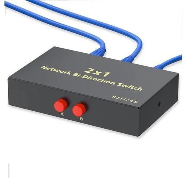 Main image of RJ45 Network Switch Selector 2x1 Ethernet RJ45 Network Switch Splitter Selector Box 100M/1000M