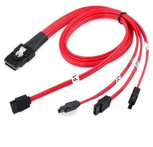 Main image of SAS SATA Cable Mini SAS 36P SFF-8087 host to 7pin SATA 6GB HD Splitter Breakout Cable target Hard Disk Data Cable Red