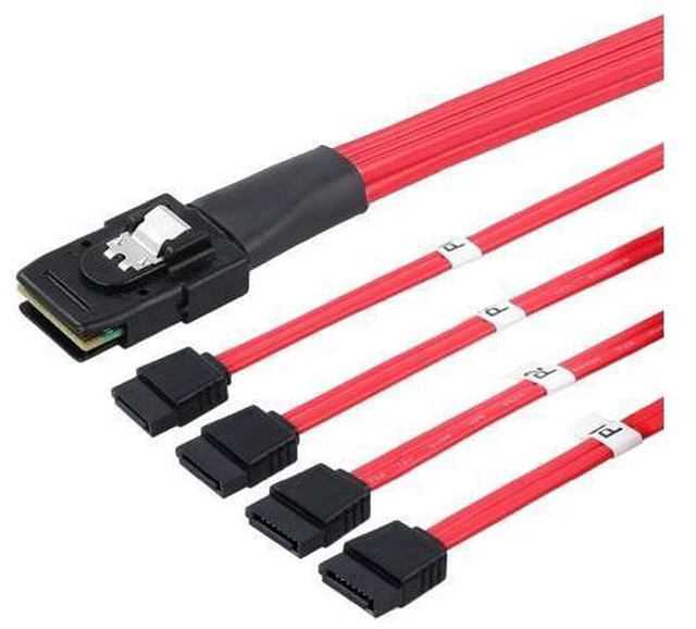 Alt view image 2 of 6 - SAS SATA Cable Mini SAS 36P SFF-8087 host to 7pin SATA 6GB HD Splitter Breakout Cable target Hard Disk Data Cable Red